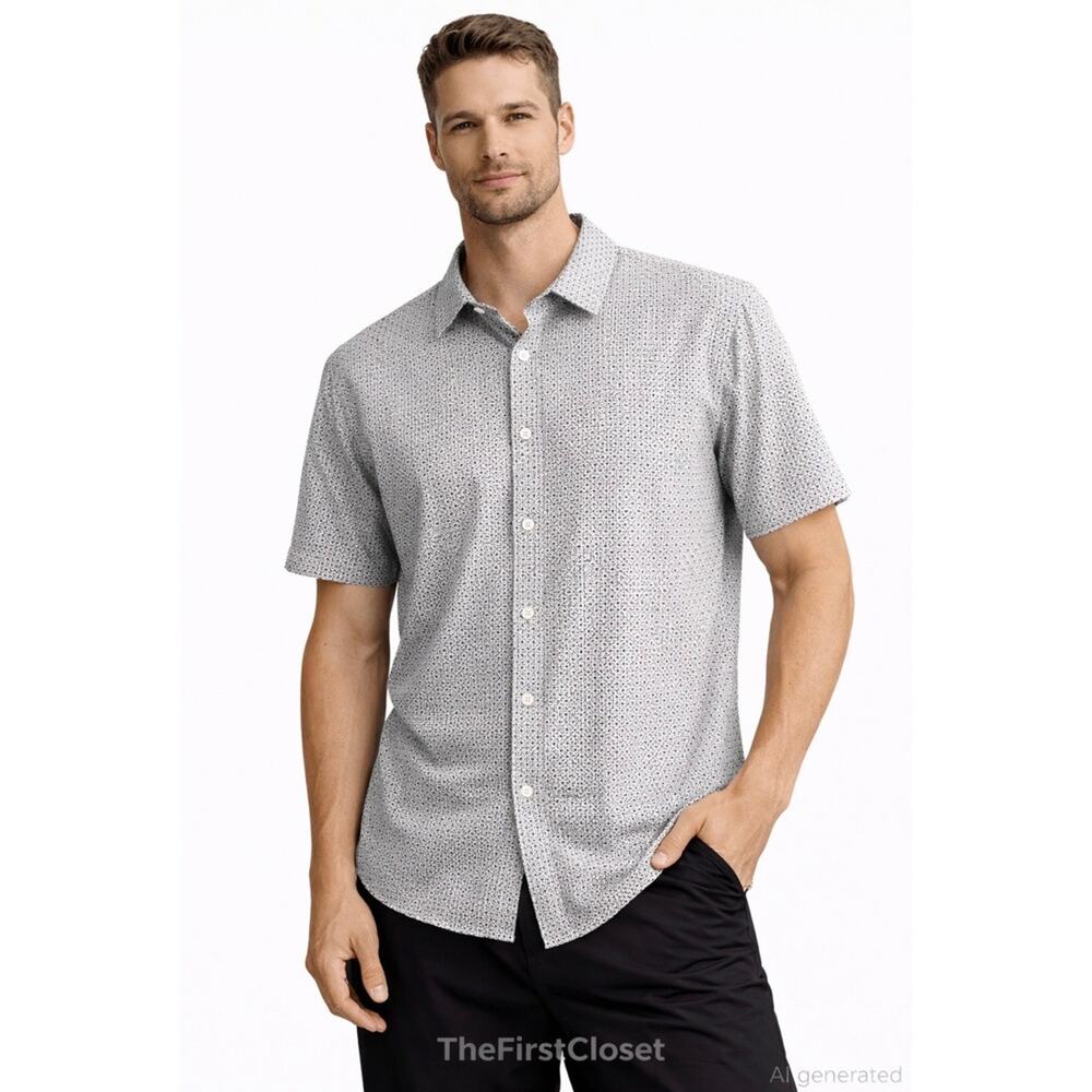 Buttercloth Mens Regular‎ Fit  Button Up Shirt Size M Mint Fiber Infused
